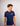Man wearing a navy blueCreators of Champions T-shirt Blue-Yellow with a yellow logo on a plain background