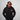 Man wearing a black GH Creators Of Champions Black Pink Hoodie
 hoodie with a logo on a gray background